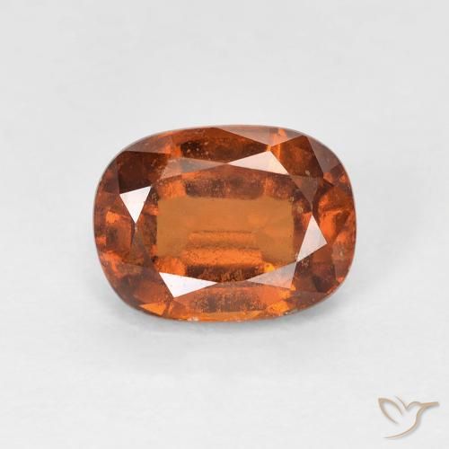 1.92ct Natural Medium Orange Hessonite Garnet, Cushion, VS-SI