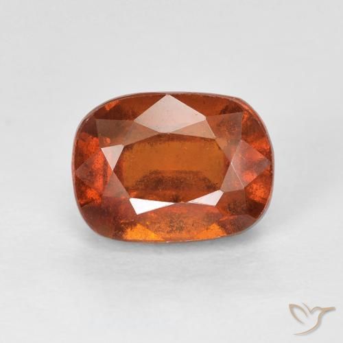 2.56ct Natural Reddish Orange Hessonite Garnet, Cushion, VS-SI