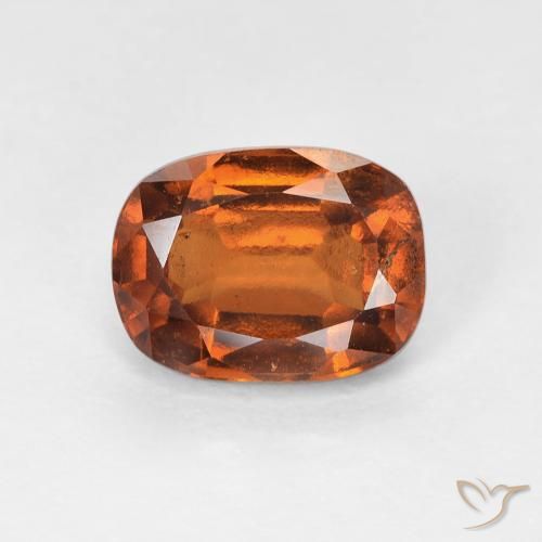 1.80ct Natural Reddish Orange Hessonite Garnet, Cushion, VS-SI