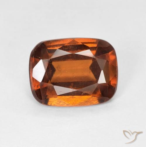 2.44ct Natural Reddish Orange Hessonite Garnet, Cushion, VS-SI