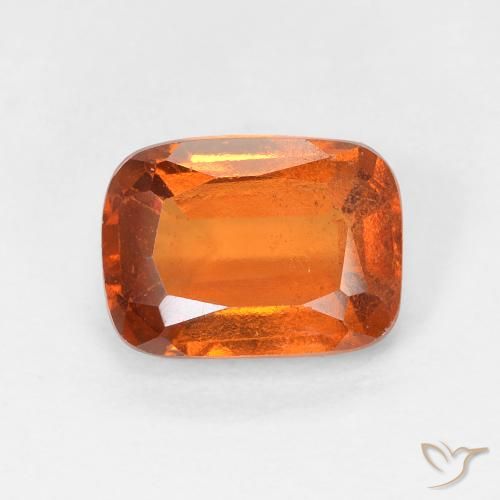 2.01ct Natural Medium Orange Hessonite Garnet, Cushion, VS-SI