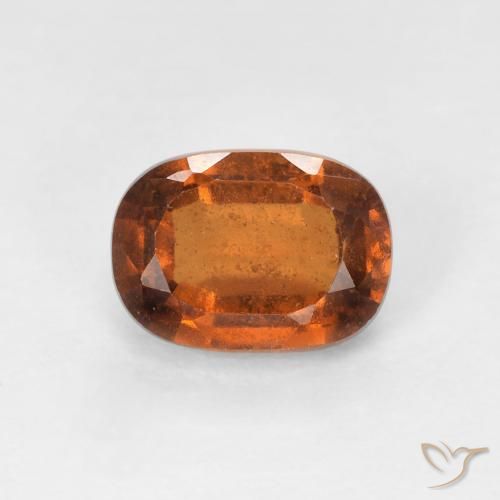 1.29ct Natural Amber Orange Hessonite Garnet, Cushion, VS-SI, Photo A