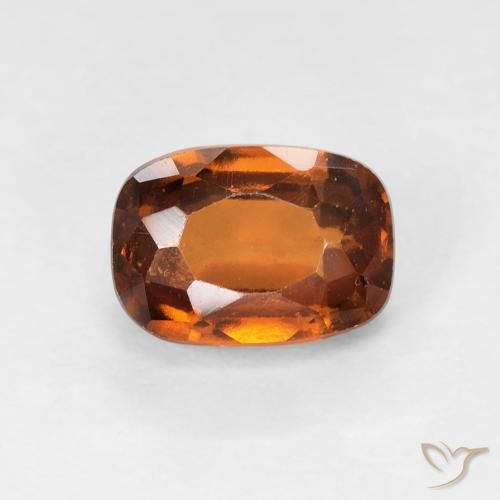 1.45ct Natural Medium Orange Hessonite Garnet, Cushion, VS-SI