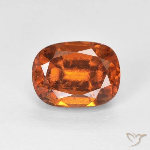2.27ct Natural Deep Orange Hessonite Garnet, Cushion, VS-SI