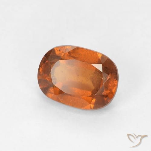 1.14 ct Orange Hessonite Garnet Stone, Natural Hessonite Garnet in Oval Facet Shape for Sale