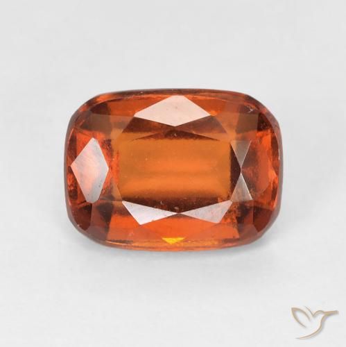 2.08ct Natural Fire Orange Hessonite Garnet, Cushion, VS-SI