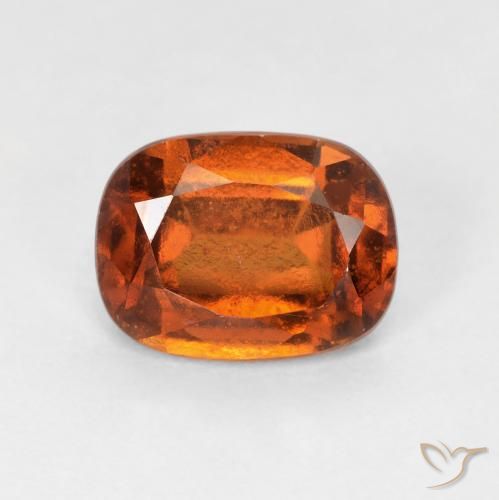 1.75 ct Orange Hessonite Garnet Stone, Natural Hessonite Garnet in Cushion-Cut Shape for Sale