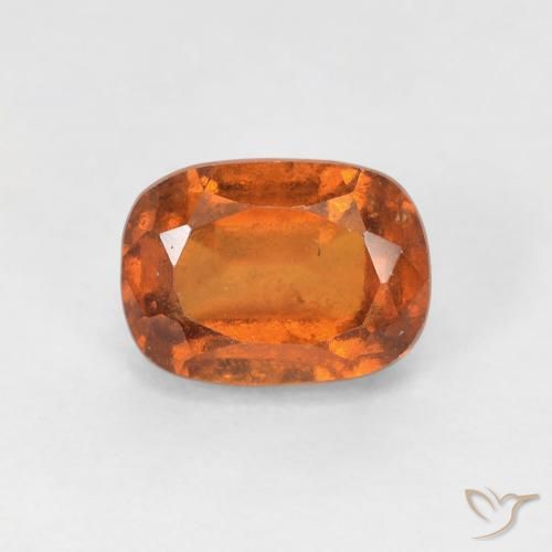 1.54ct Natural Deep Orange Hessonite Garnet, Cushion, VS-SI