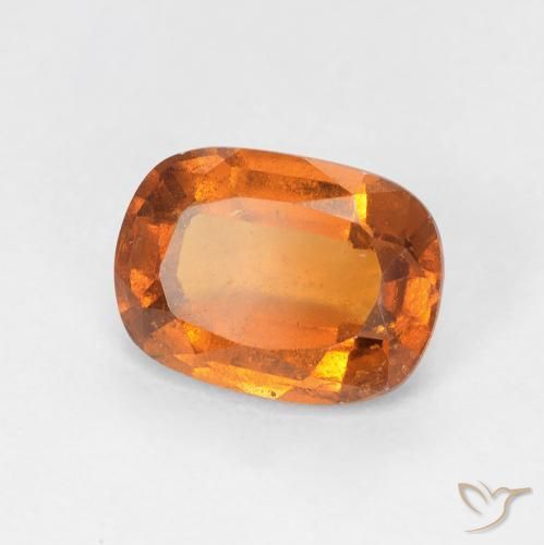 1.55 ct Orange Hessonite Garnet Stone, Natural Hessonite Garnet in Cushion-Cut Shape for Sale