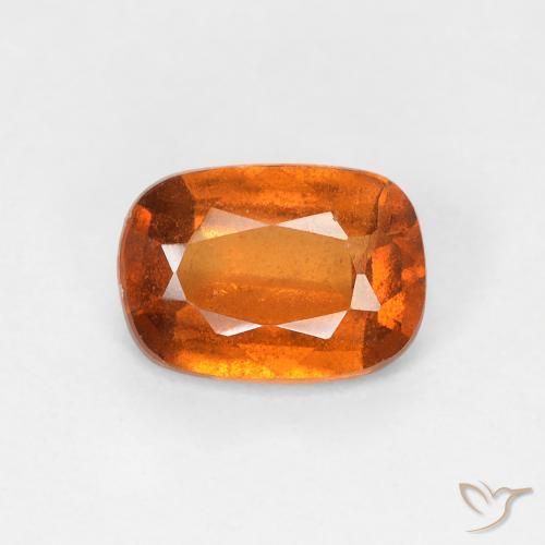 0.94ct Natural Deep Orange Hessonite Garnet, Cushion, VS-SI