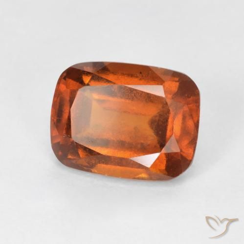 2.68ct Natural Amber Orange Hessonite Garnet, Cushion, VS