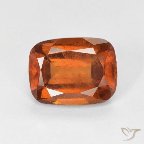 2.68 ct Orange Hessonite Garnet Stone, Natural Hessonite Garnet in Cushion-Cut Shape for Sale
