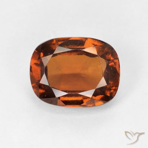 2.47ct Natural Medium Orange Hessonite Garnet, Cushion, VVS-VS
