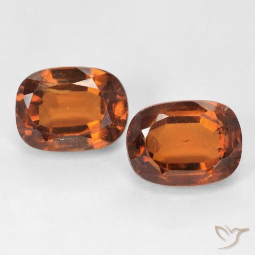 4.23 ct Orange Hessonite Garnet, 8.1 x 6 mm Cushion Cut From Madagascar, Photo A