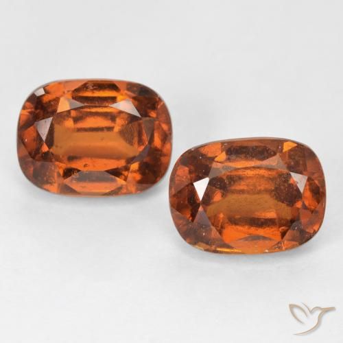 4.46ctw Natural Deep Orange Hessonite Garnet, Cushion, VS