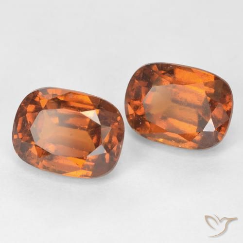 4.46 ctw Orange Hessonite Garnet Stones, Natural Hessonite Garnet in Cushion-Cut Shape for Sale