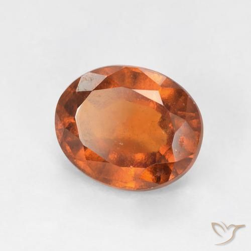 1.91 ct Orange Hessonite Garnet Stone, Natural Hessonite Garnet in Oval Facet Shape for Sale