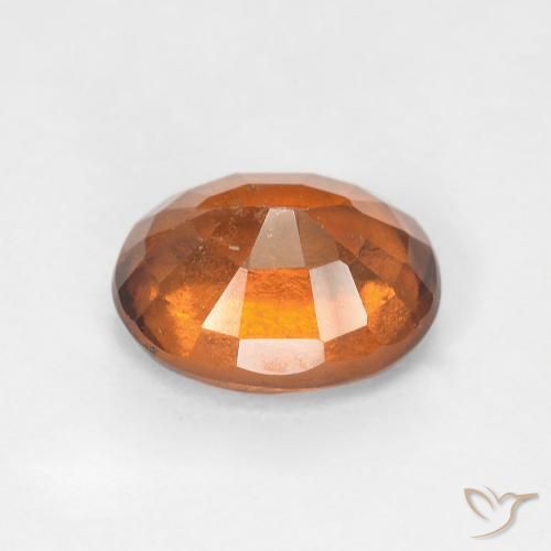 Hessonite Garnet Gemstone in 8.3 x 6.7 mm Size for Sale, Hessonite Garnet Stone in Medium Dark-Orange Color