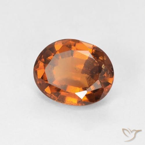 1.55 ct Orange Hessonite Garnet Stone, Natural Hessonite Garnet in Oval Facet Shape for Sale