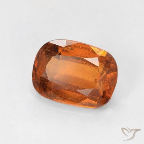 1.97ct Natural Deep Orange Hessonite Garnet, Cushion, VS-SI