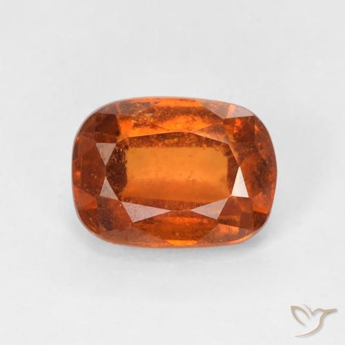 1.97 ct Orange Hessonite Garnet Stone, Natural Hessonite Garnet in Cushion-Cut Shape for Sale