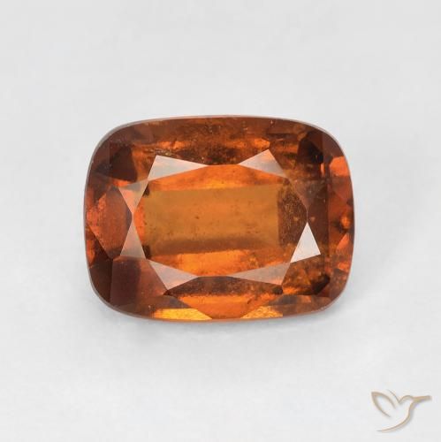 2.60ct Natural Deep Orange Hessonite Garnet, Cushion, VS-SI