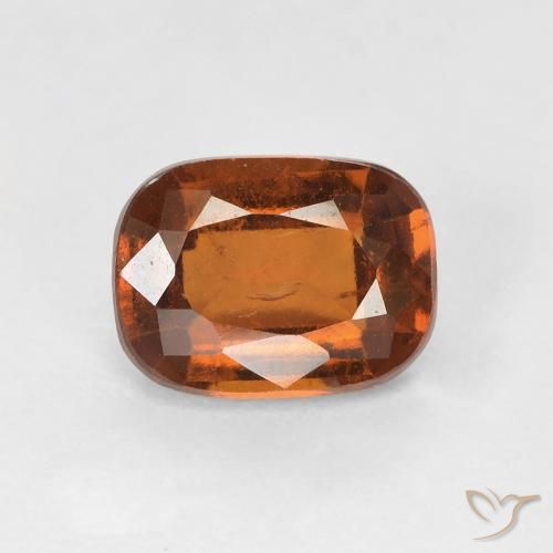 1.78ct Natural Medium Orange Hessonite Garnet, Cushion, VS-SI