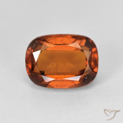 2.29ct Natural Amber Orange Hessonite Garnet, Cushion, VS