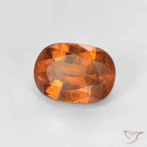 1.22 ct Orange Hessonite Garnet Stone, Natural Hessonite Garnet in Oval Facet Shape for Sale