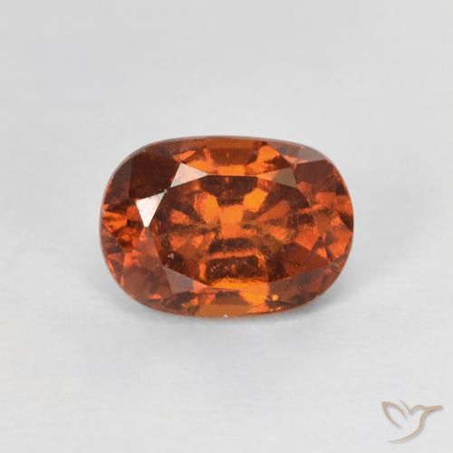 1.24ct Natural Medium Orange Hessonite Garnet, Oval, VS