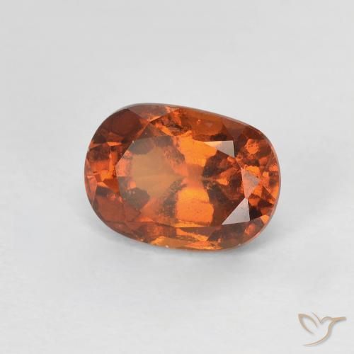 1.24 ct Orange Hessonite Garnet Stone, Natural Hessonite Garnet in Oval Facet Shape for Sale