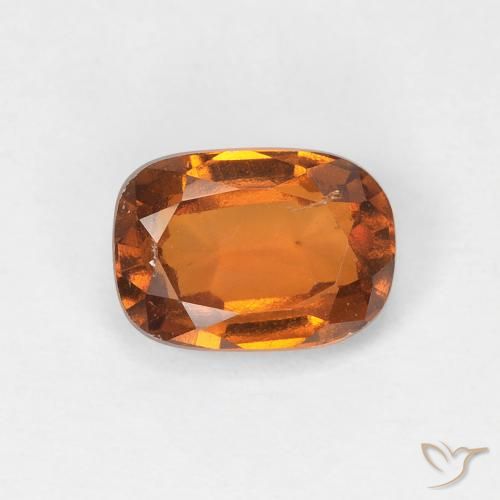 1.13ct Natural Medium Orange Hessonite Garnet, Cushion, VS