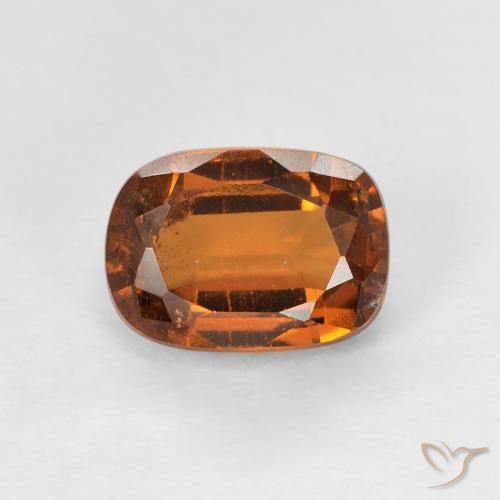 1.36ct Natural Deep Orange Hessonite Garnet, Cushion, VS