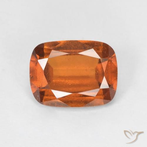 2.52ct Natural Medium Orange Hessonite Garnet, Cushion, VS