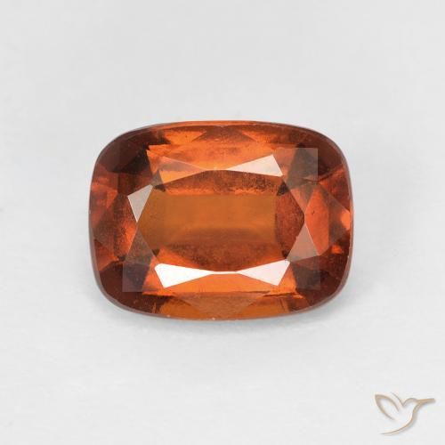 2.46ct Natural Deep Orange Hessonite Garnet, Cushion, VS