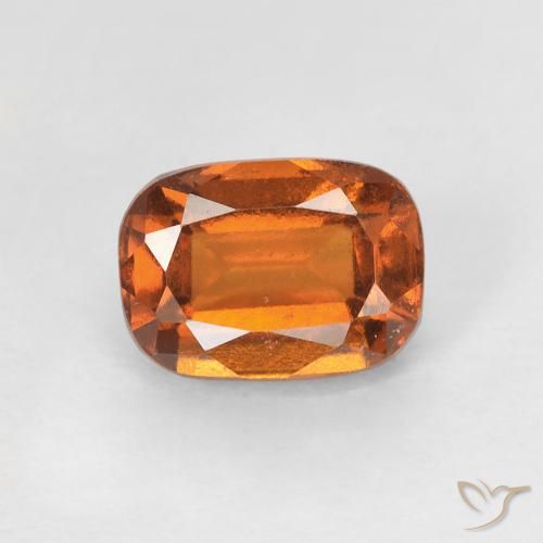 1.34ct Natural Deep Orange Hessonite Garnet, Cushion, VS