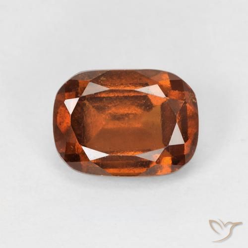 1.90ct Natural Dark Orange Hessonite Garnet, Cushion, VS