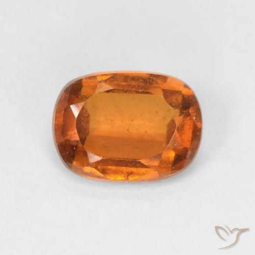 1.59ct Natural Yellowish Orange Hessonite Garnet, Cushion, VS