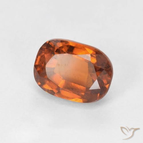 1.57 ct Orange Hessonite Garnet Stone, Natural Hessonite Garnet in Oval Facet Shape for Sale