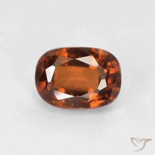 1.43ct Natural Amber Orange Hessonite Garnet, Cushion, VS