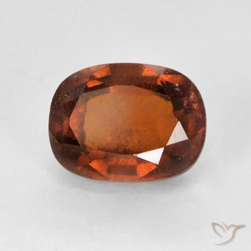 2.42 ct Orange Hessonite Garnet Gemstone, Hessonite Garnet Gem in Cushion-Cut Shape for Sale.