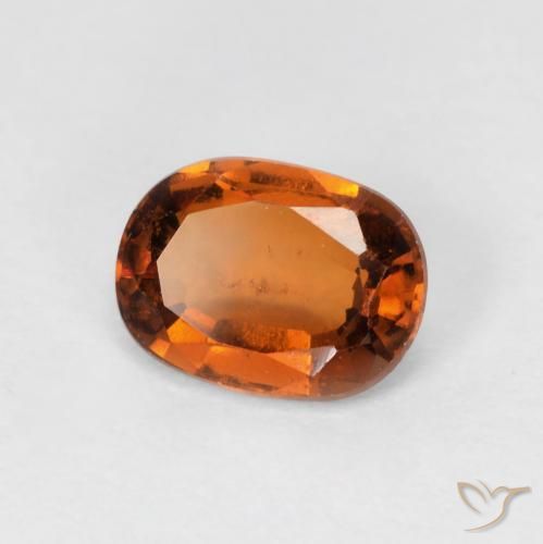 1.46 ct Orange Hessonite Garnet Stone, Natural Hessonite Garnet in Oval Facet Shape for Sale