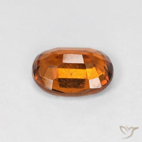 Hessonite Garnet Gemstone in 8 x 6 mm (calibrated) Size for Sale, Hessonite Garnet Stone in Medium Orange Color