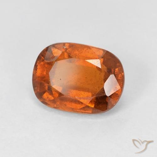 1.86 ct Orange Hessonite Garnet Stone, Natural Hessonite Garnet in Cushion-Cut Shape for Sale
