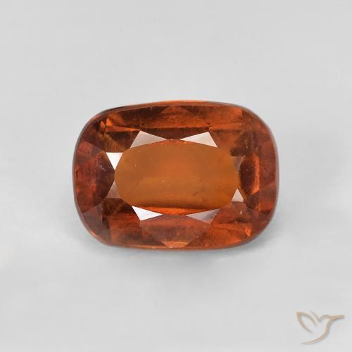 2.24ct Natural Dark Orange Hessonite Garnet, Cushion, VS