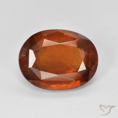 6.22ct Natural Deep Orange Hessonite Garnet, Oval, SI