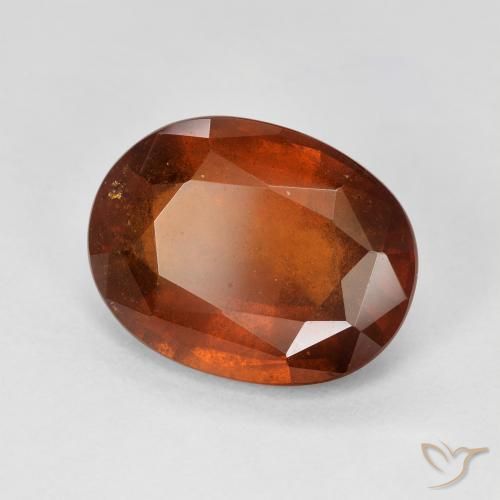 6.22 ct Orange Hessonite Garnet Stone, Natural Hessonite Garnet in Oval Facet Shape for Sale