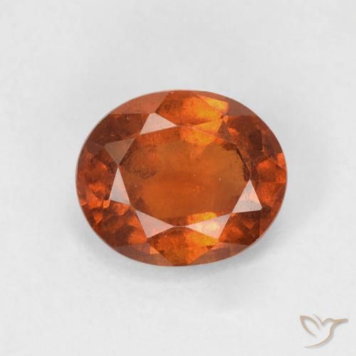 1.40ct Natural Amber Orange Hessonite Garnet, Oval, VS