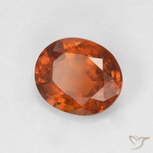 1.40 ct Orange Hessonite Garnet Stone, Natural Hessonite Garnet in Oval Facet Shape for Sale