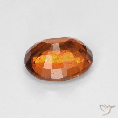 Hessonite Garnet Gemstone in 7.5 x 6.3 mm Size for Sale, Hessonite Garnet Stone in Amber Orange Color